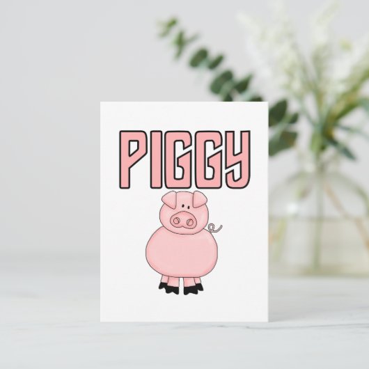 De T-shirts en de Giften van Piggy Briefkaart (Staand voorkant)