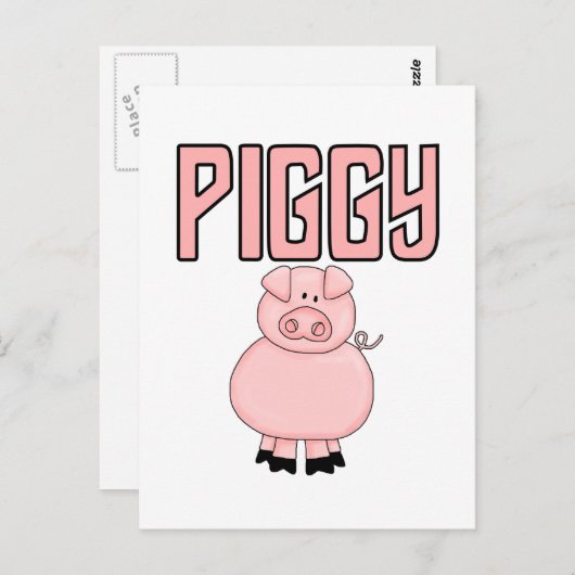 De T-shirts en de Giften van Piggy Briefkaart (Voorkant / Achterkant)
