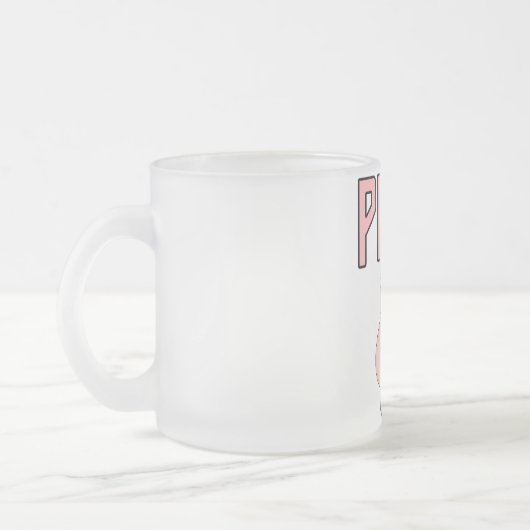 De T-shirts en de Giften van Piggy Matglas Koffiemok (Links)