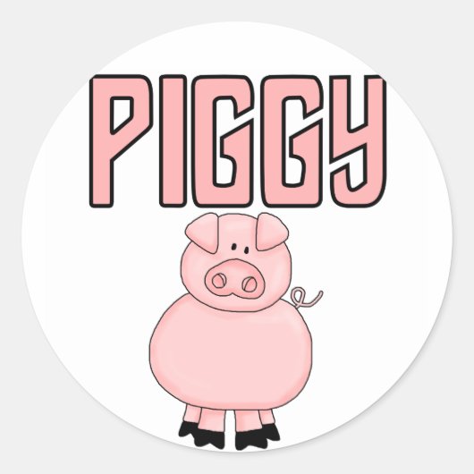 De T-shirts en de Giften van Piggy Ronde Sticker (Voorkant)