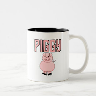 De T-shirts en de Giften van Piggy Tweekleurige Koffiemok