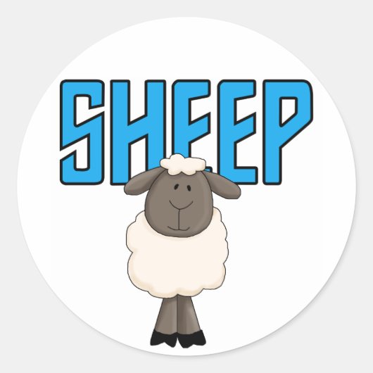 De T-shirts en de Giften van schapen Ronde Sticker (Voorkant)