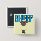 De T-shirts en de Giften van schapen Vierkante Button 5,1 Cm (Voorkant /achterkant)