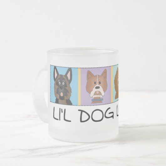 De T-shirts en de Giften van weinig Matglas Koffiemok (Voorkant links)