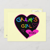 De T-shirts van de Douane van het Meisje van het Briefkaart (Voorkant / Achterkant)