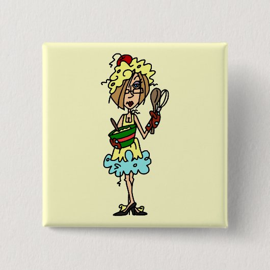 De T-shirts van Messy en geschenken Vierkante Button 5,1 Cm (Voorkant)