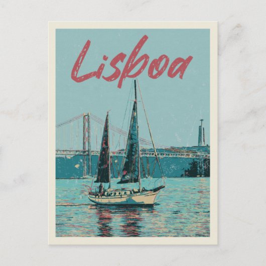 De Taag van Lissabon en de brug Portugal Briefkaart (Voorkant)