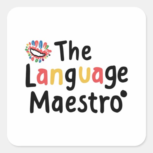 De Taal Meester Vierkante Sticker (Voorkant)