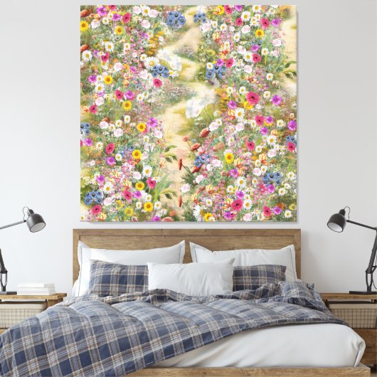 de taal van bloemen canvas afdruk (Insitu (Slaapkamer))