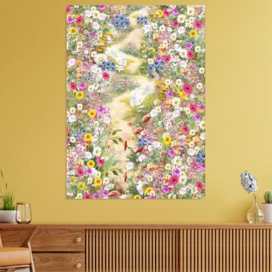 de taal van bloemen canvas afdruk (Insitu (Woonkamer))