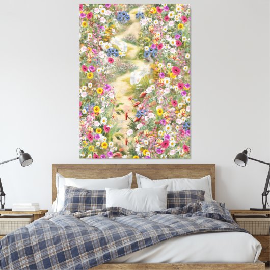 de taal van bloemen canvas afdruk (Insitu (Slaapkamer))