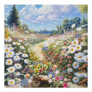 de taal van bloemen foto afdruk