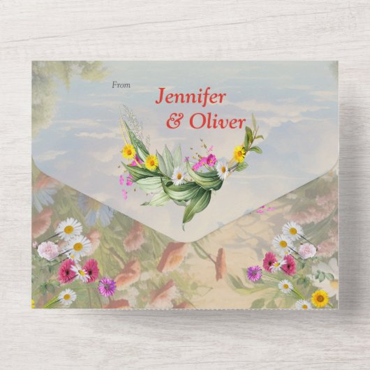 De taal van de bloemen all in one uitnodiging (Achterkant)