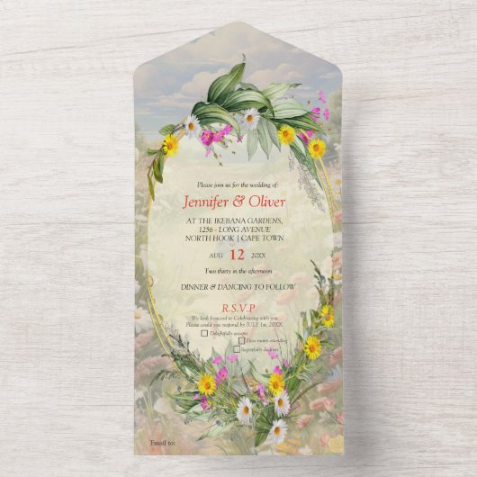 De taal van de bloemen all in one uitnodiging (Binnen)