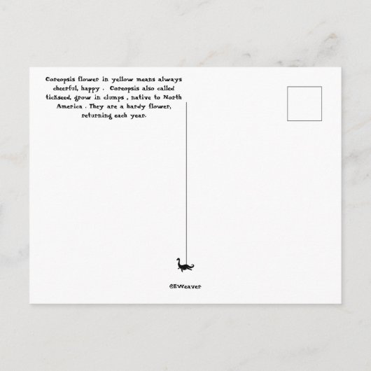de taal van de bloemen : Coreopsis Briefkaart (Achterkant)