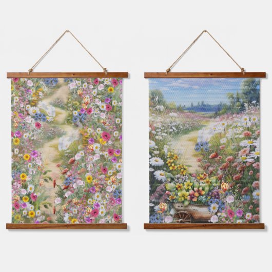 De taal van de bloemen hangend wandkleed (Dubbel)