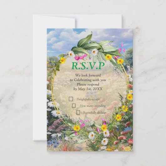 De taal van de bloemen RSVP kaartje (Voorkant)