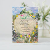 De taal van de bloemen RSVP kaartje (Staand voorkant)