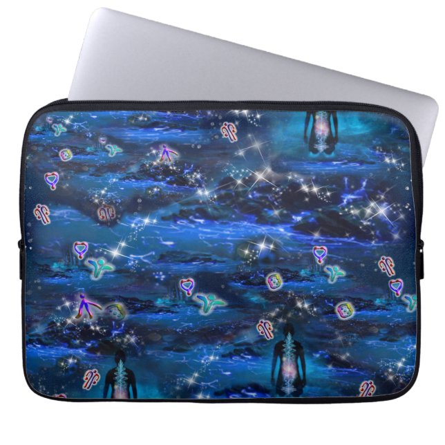 De taal van de lichtsymbolen laptop sleeve (Voorkant)