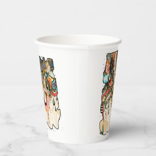 De taal van het licht - Doodling Art Papieren Bekers (Rechts)