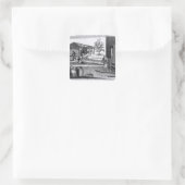 De tabaksfabriek in verschillende takken vierkante sticker (Tas)