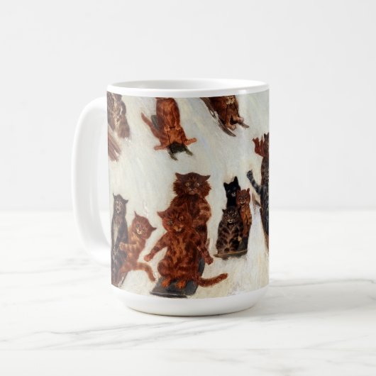 De Tabby Toboggan Club van Louis William Wain Koffiemok (Voorkant links)