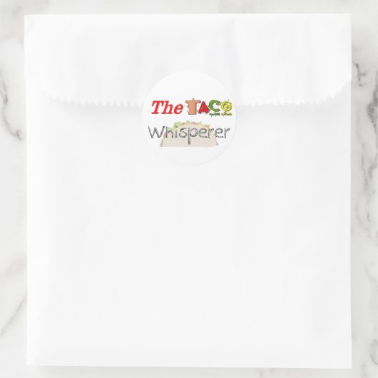 De Taco Whisperer Ronde Sticker (Tas)