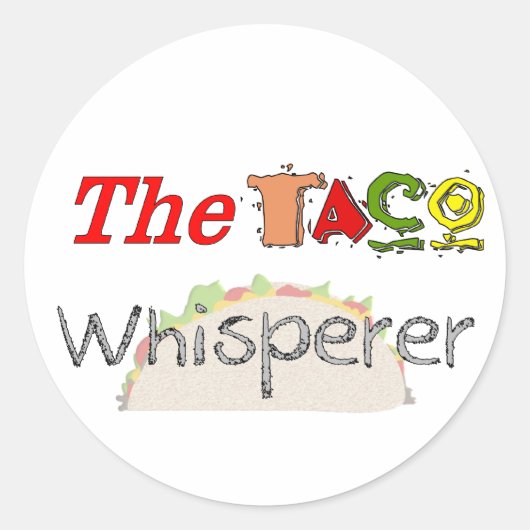De Taco Whisperer Ronde Sticker (Voorkant)