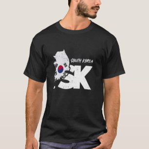 De Taegeukgi Binnen Zuid-Korea Kaart SK Vette Lett T-shirt