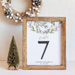De Tafelaantal van het winterhuwelijk Rustieke Bot Kaart<br><div class="desc">Voeg een vleugje seizoensgebonden charme toe aan uw trouwtafel met deze elegante en minimalistische tafelkaarten, perfect voor kerstbruiloften of winterfeesten. Met botanische kunstwerken met delicaat wintergroen combineert dit ontwerp eenvoudige stijl met feestelijke warmte - ideaal voor uw tafeldecor voor Kerstmis. Personaliseer eenvoudig met behulp van de sjabloon velden om uw...</div>