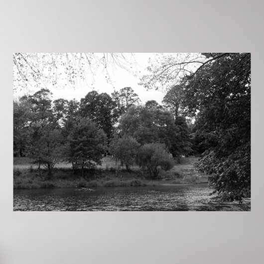 De Taff in Bute Park, Cardiff - BW Poster (Voorkant)