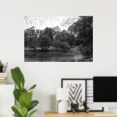 De Taff in Bute Park, Cardiff - BW Poster (Thuiskantoor)