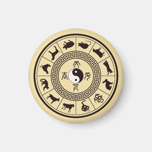 De Tai Chi Zodiacwiel Magneet (Voorkant)