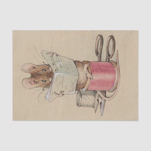 De Tailor Mouse | Illustratie door Beatrix Potter Tissuepapier (Voorkant)