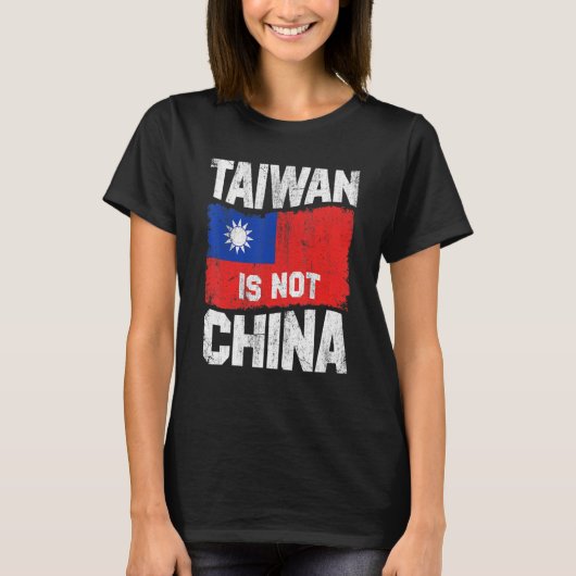 De  Taiwanese vlag is geen Chinese vlag T-shirt (Voorkant)