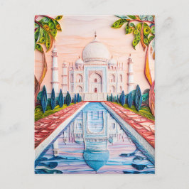 De Taj Mahal bij zonsopgang Briefkaart