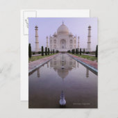 de Taj Mahal komt perfect tot uiting in de pool in Briefkaart (Voorkant / Achterkant)