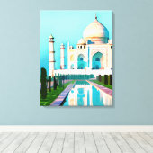 De Taj Mahal onder een Dawn Sky Canvas Afdruk (Insitu (Houten vloer))