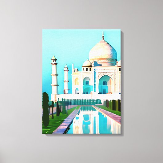 De Taj Mahal onder een Dawn Sky Canvas Afdruk (Voorkant)
