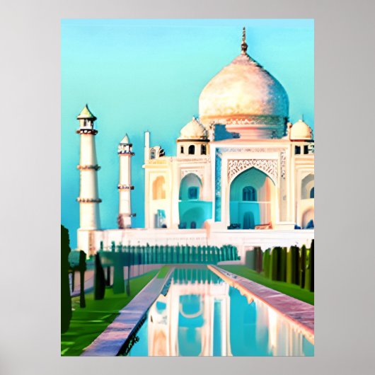 De Taj Mahal onder een Dawn Sky Poster (Voorkant)