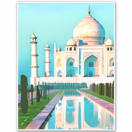 De Taj Mahal onder een Dawn Sky Sticker (Voorkant)