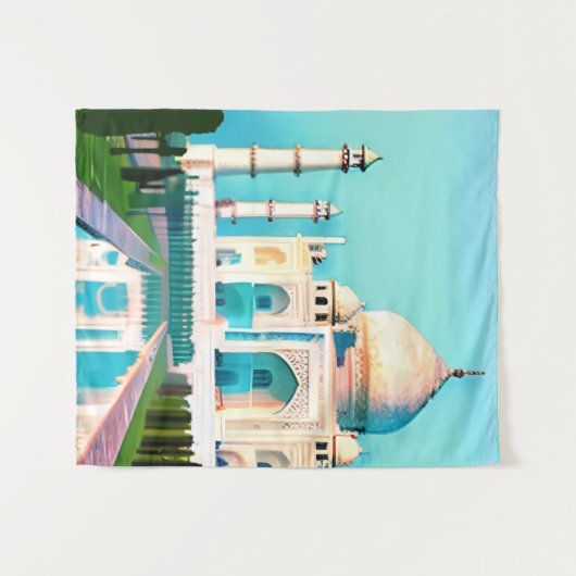 De Taj Mahal onder een Dawn Sky Wandkleed (Voorkant (horizontaal))