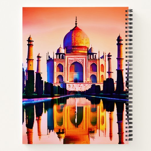 De Taj Mahal tegen een Sunset Sky Journal Notitieboek (Achterkant)