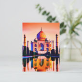 De Taj Mahal tegen een zonnehemel Briefkaart (Staand voorkant)
