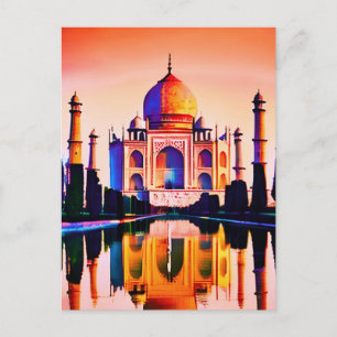 De Taj Mahal tegen een zonnehemel Briefkaart