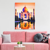 De Taj Mahal tegen een zonnehemel Canvas Afdruk (Insitu (Woonkamer))