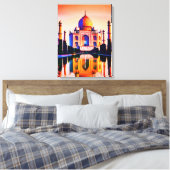 De Taj Mahal tegen een zonnehemel Canvas Afdruk (Insitu (Slaapkamer))