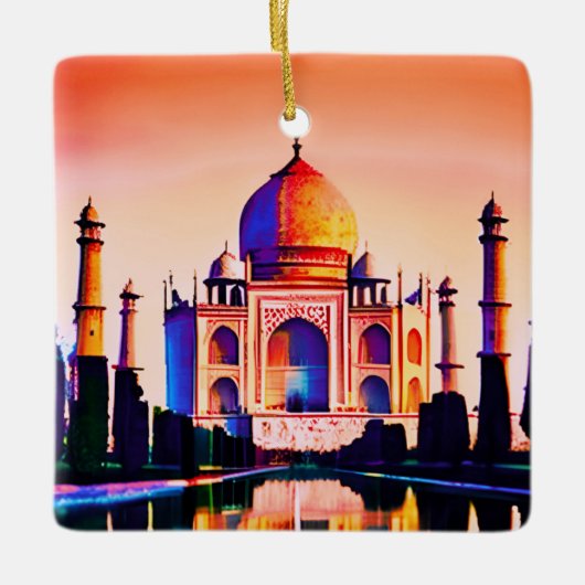De Taj Mahal tegen een zonnehemel Keramisch Ornament (Voorkant)