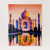 De Taj Mahal tegen een zonnehemel Legpuzzel (Verticaal)