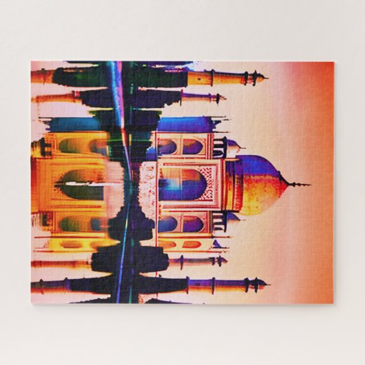 De Taj Mahal tegen een zonnehemel Legpuzzel (Horizontaal)